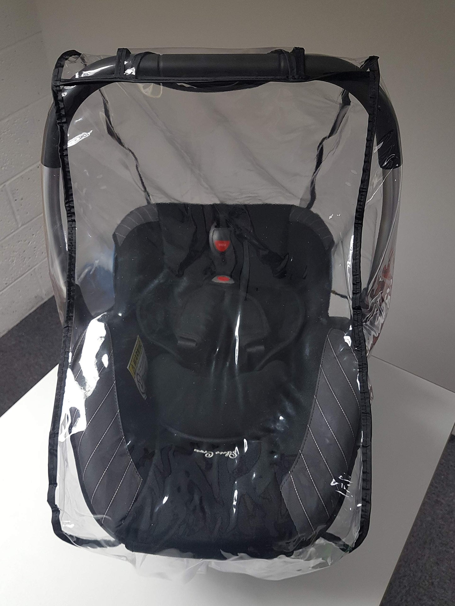 Rain cover for the Silver Cross Simplicity car seat, made in the UK from supersoft clear PVC with vents