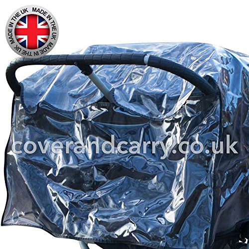 Rain Cover for Twin Baby Jogger City Mini Double Series,Made in the UK from Supersoft PVC