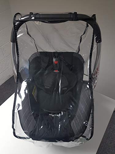 Rain cover for the Britax Baby Safe Plus SHR car seat, made in the UK from supersoft clear PVC with vents