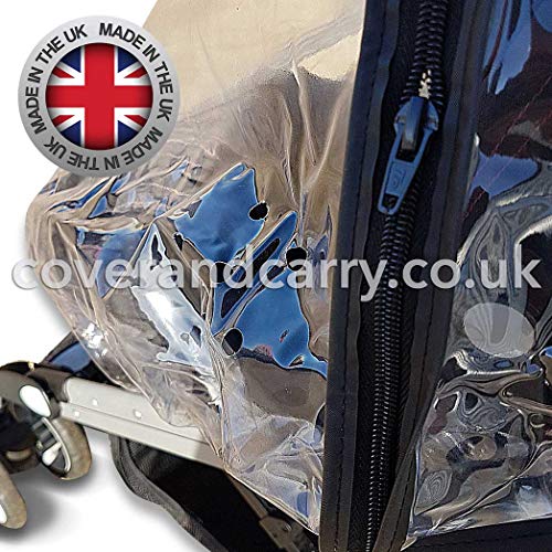 Rain cover for silver cross 3D made in the UK with zip opening