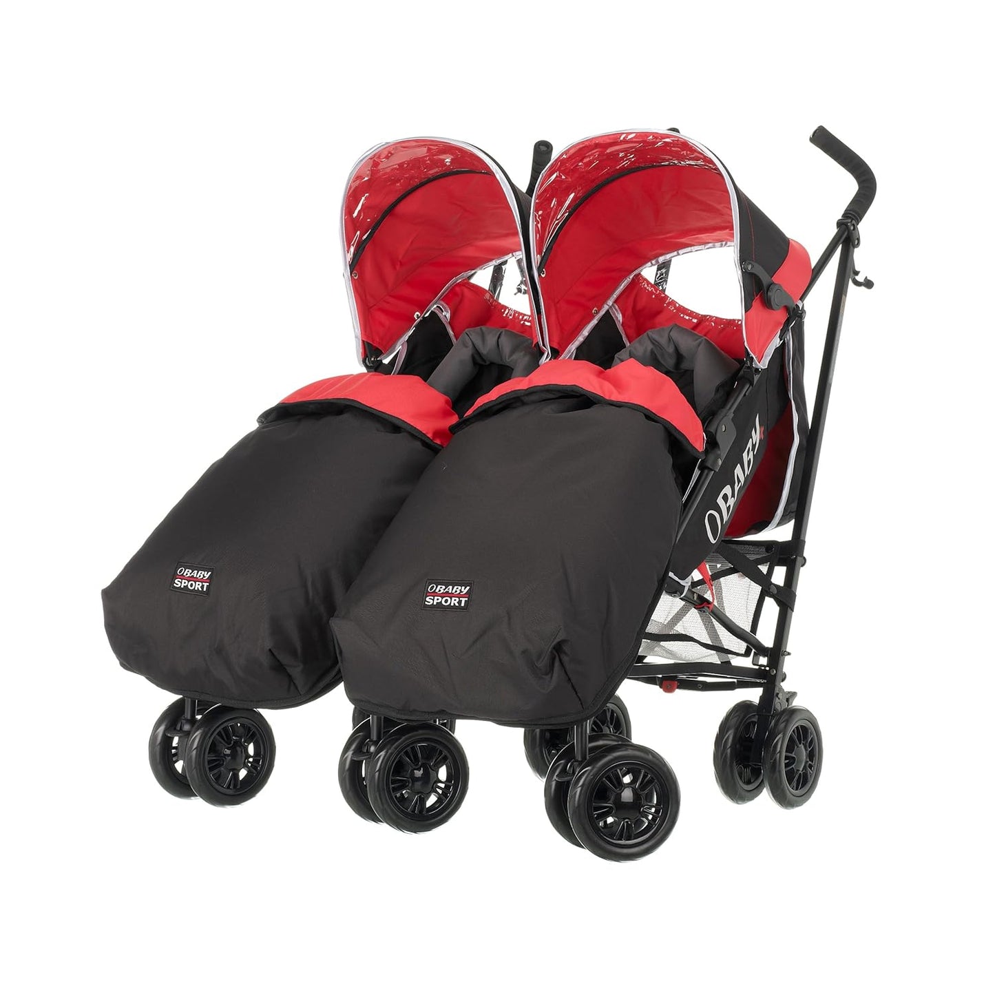 Rain Cover for use with Obaby Apollo Twin Stroller, Made in The UK from Supersoft Clear PVC