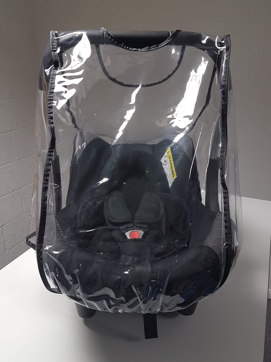 Rain cover for the Chicco baby car seats, made in the UK from supersoft clear PVC with vents